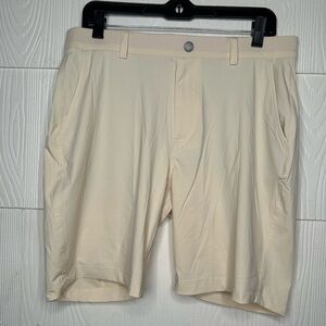 Men's redvanly Flat-Front Performance Shorts in Cream